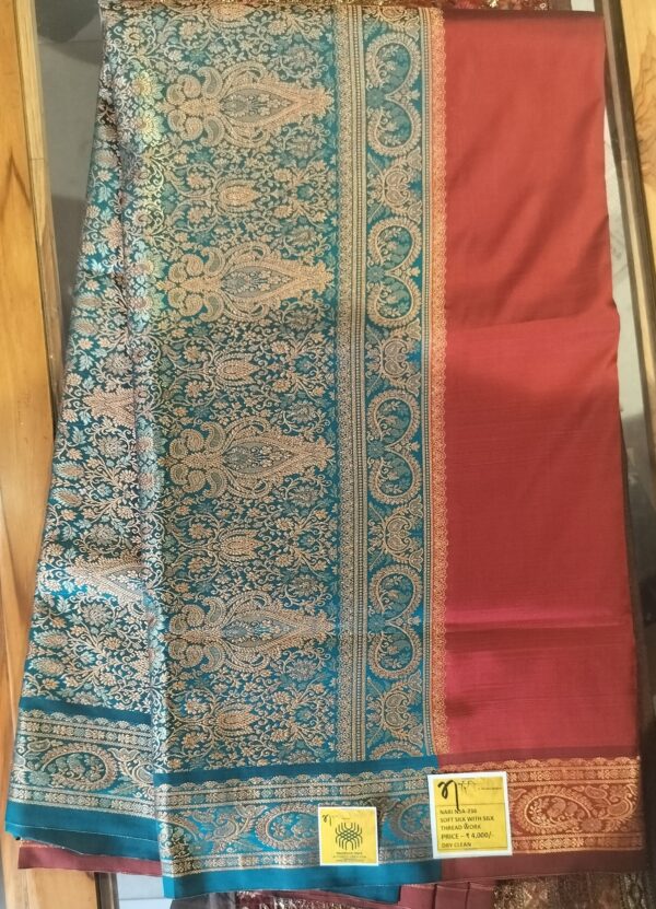 SOFT SILK WITH SILK THREAD WORK SAREE
